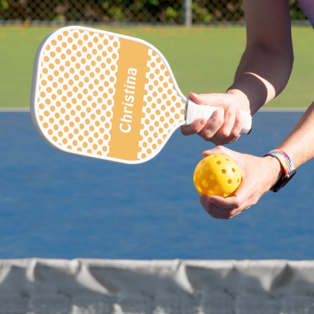 Orange Fruit Pattern personalisieren Pickleball Schläger (InSitu)