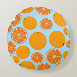 Orange Fruit Pattern Rundes Kissen