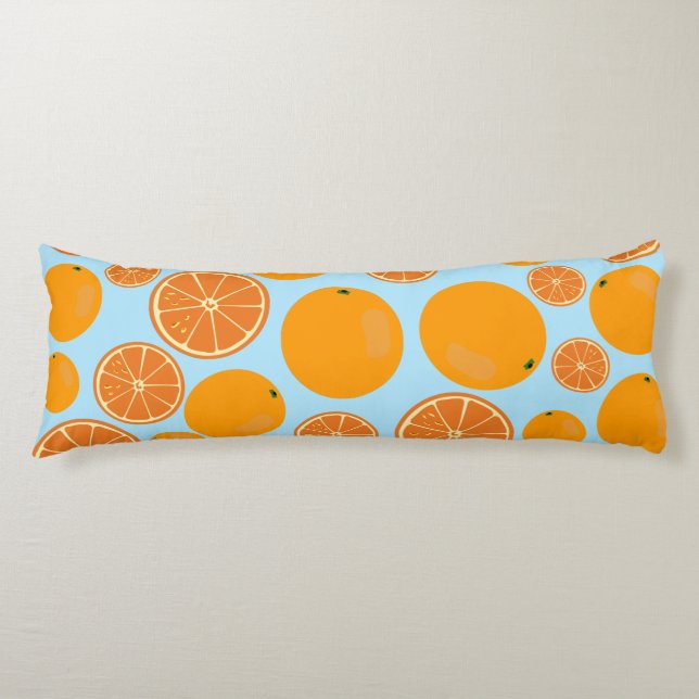 Orange Fruit Pattern Seitenschläferkissen (Vorderseite)
