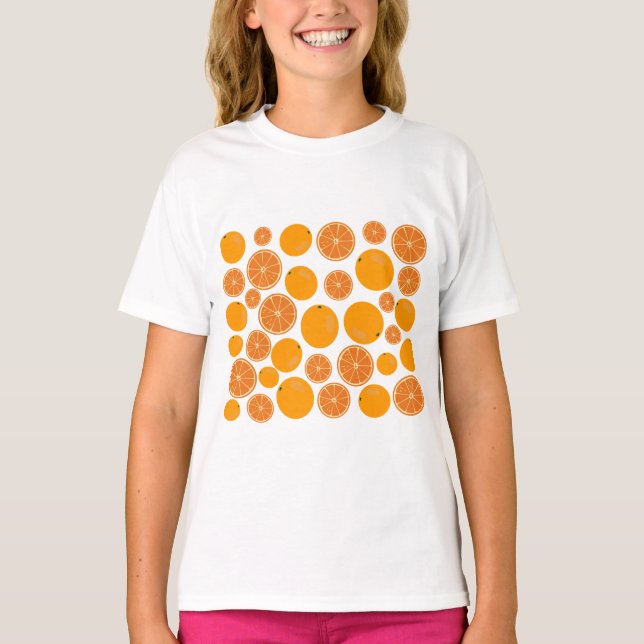Orange Fruit Pattern T-Shirt (Vorderseite)