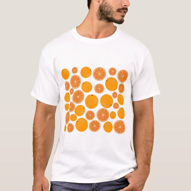 Orange Fruit Pattern T-Shirt (Vorderseite)
