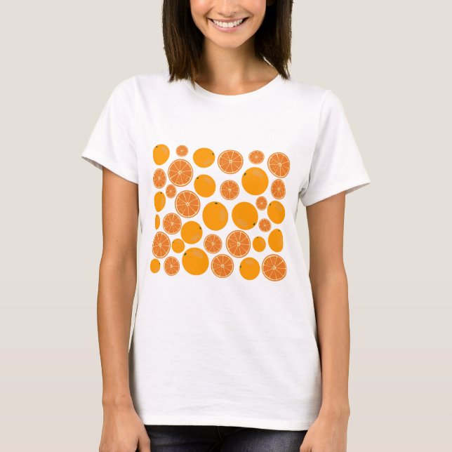 Orange Fruit Pattern T-Shirt (Vorderseite)