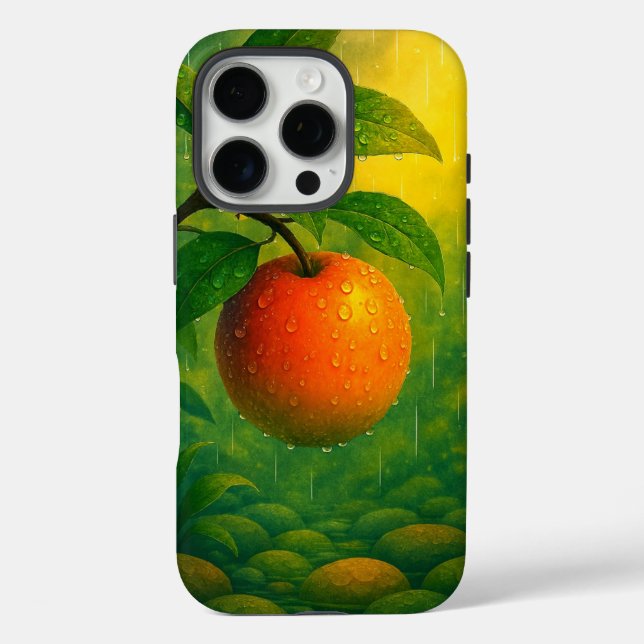 Orange Fruit Rainy Nature Case-Mate iPhone Hülle (Rückseite)