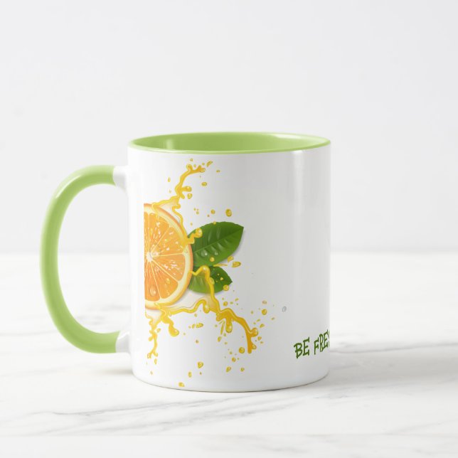 Orange Fruit Slice Coffee Tasse (Links)