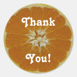 Orange Fruit Slice, danke, du! Runder Aufkleber
