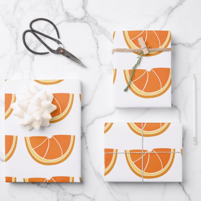 Orange Fruit Slice Geschenkpapier Set (Vorderseite)