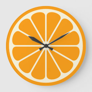 Orange Fruit Slice Große Wanduhr