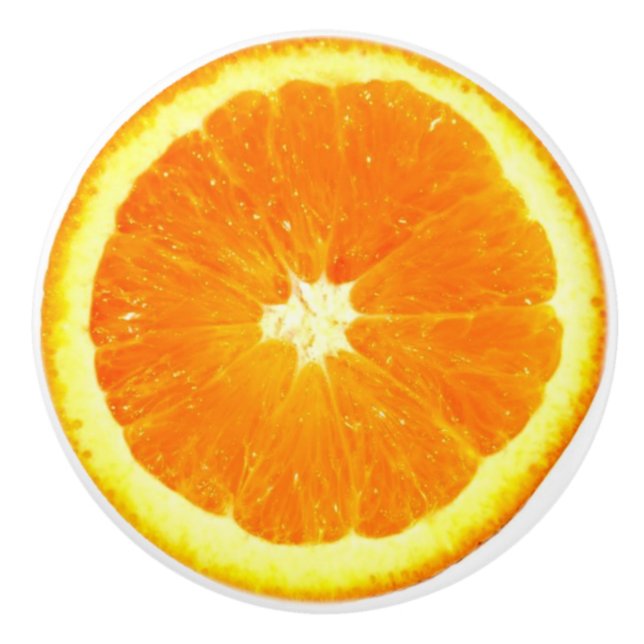 Orange Fruit Slice lustige Feinschmecker 2D Grafik Keramikknauf (Vorderseite)
