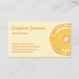 Orange Fruit Slice Nutritionist Diätetiker Gelb Visitenkarte