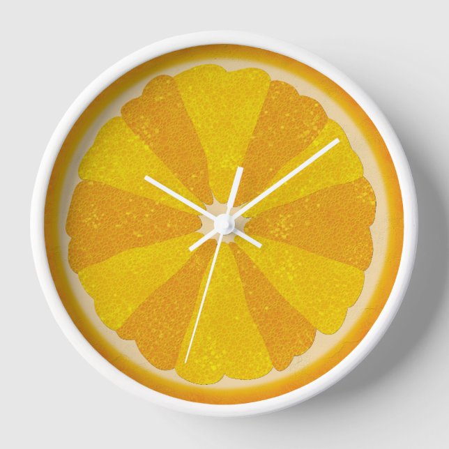 Orange Fruit Slice Pop Art Minimalistische Küche K Uhr (Vorderseite)