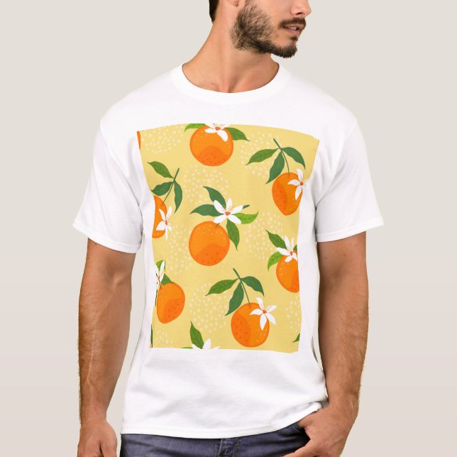 Orange Fruit Vintag Illustration T-Shirt (Vorderseite)