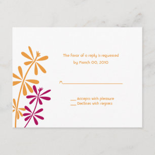 Orange & Fuchsia Antwortkarten RSVP Karte