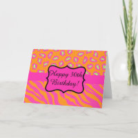 Orange Fuchsia Pink Zebra Leopard 30. Geburtstag