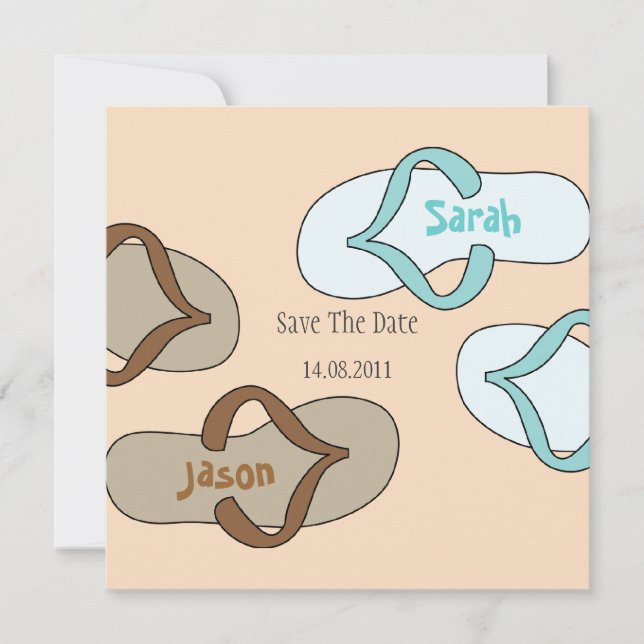 Orange Fun Dreh Flop Wedding Speichern Sie das Dat Save The Date (Vorderseite)