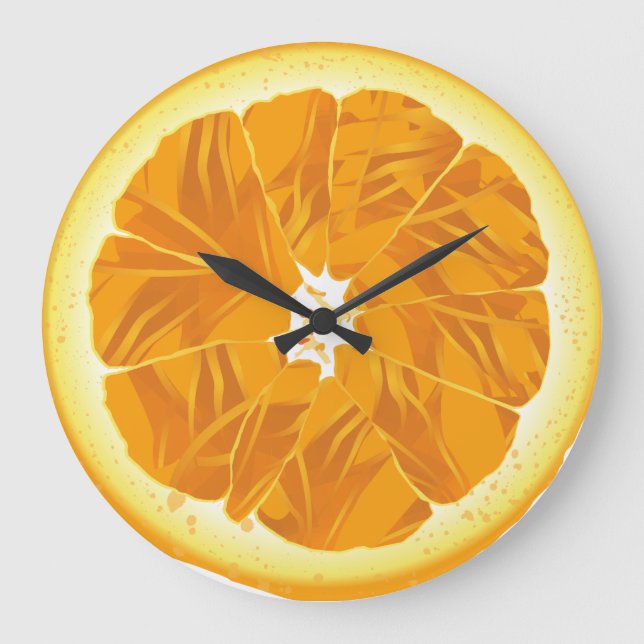 Orange Fun Große Wanduhr (Vorderseite)