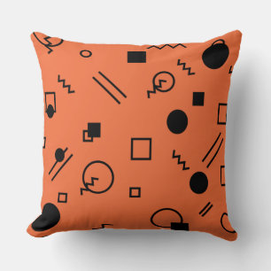 Orange, fun, trendy, geometric Memphis graphic Kissen
