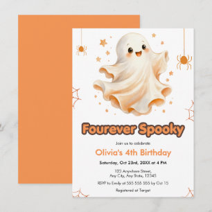 Orange für immer Grusel-Halloween 4. Geburtstag Einladung