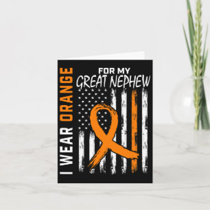 Orange für mein Great Nephew Leukämie Cancer Aware Karte