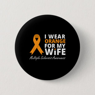 Orange für meine Ehefrau tragen Awareness Ribbon Button