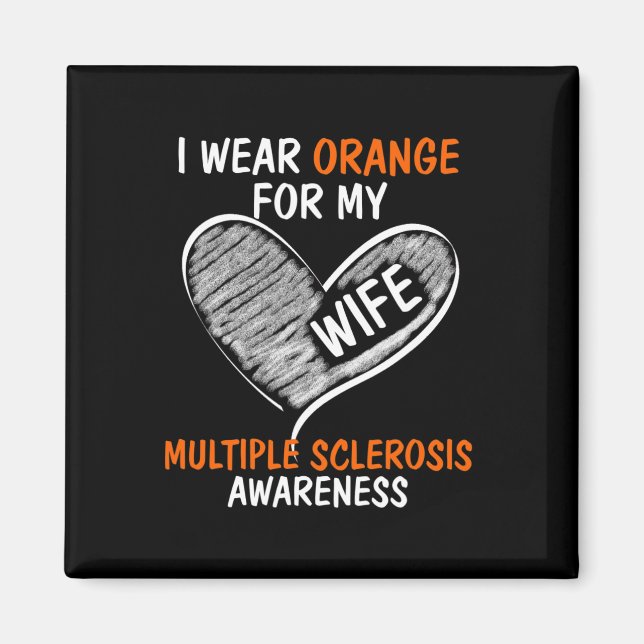 Orange für meine Ehefrau tragen Magnet (Vorne)