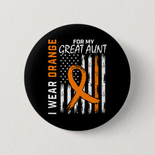 Orange für meine große Tante Leukämie Krebs Bewuss Button