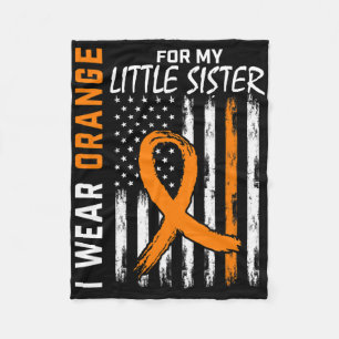 Orange für meine kleine Schwester Leukämie Krebs A Fleecedecke