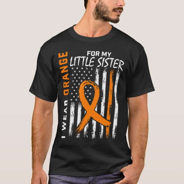 Orange für meine kleine Schwester Leukämie Krebs A T-Shirt (Vorderseite)