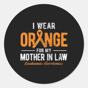 Orange für meine Mutter im Jura Krebs Leukämie tra Runder Aufkleber