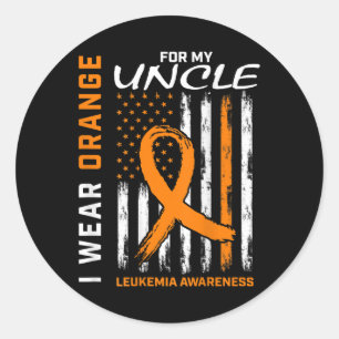 Orange für meine Onkel Leukämie Awareness Americ Runder Aufkleber