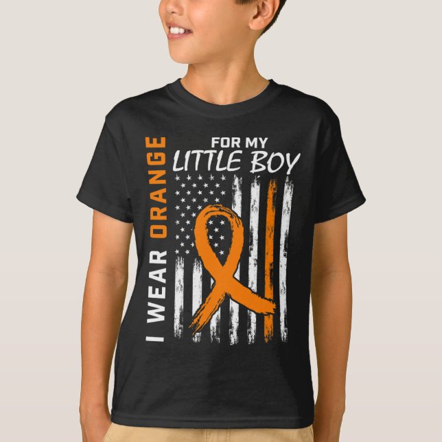 Orange für meine Sohn Little Boy Leukemia Cancer A T-Shirt (Vorderseite)