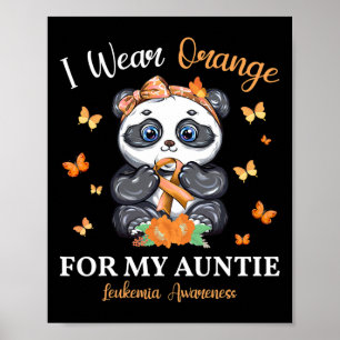 Orange für meine Tantchen Leukämie Awareness Panda Poster