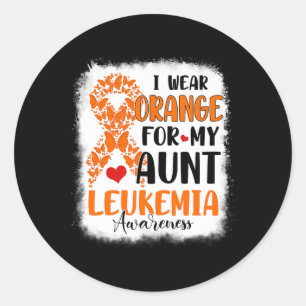 Orange für meine Tante Leukämie Aufklärung Monat W Runder Aufkleber