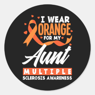 Orange für meine Tante Multiple Sklerose Awarene t Runder Aufkleber