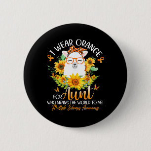 Orange für meine Tante tragen Frau Awareness Llama Button