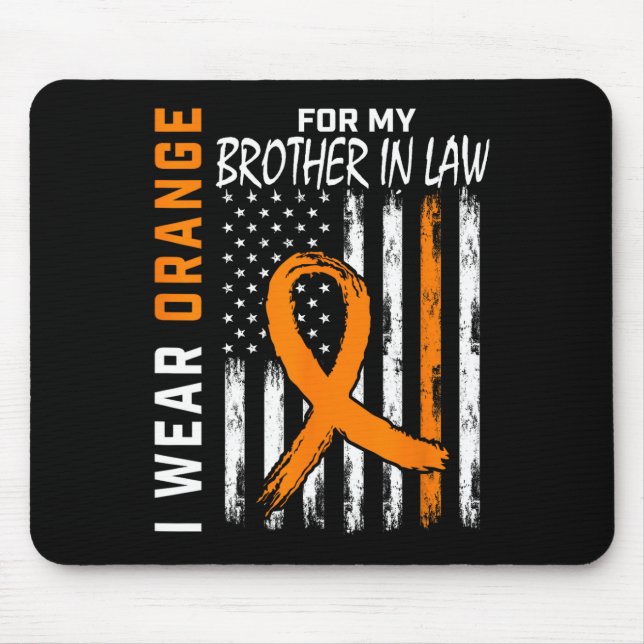 Orange für meinen Bruder im Jura Leukämie Bewussts Mousepad (Vorne)