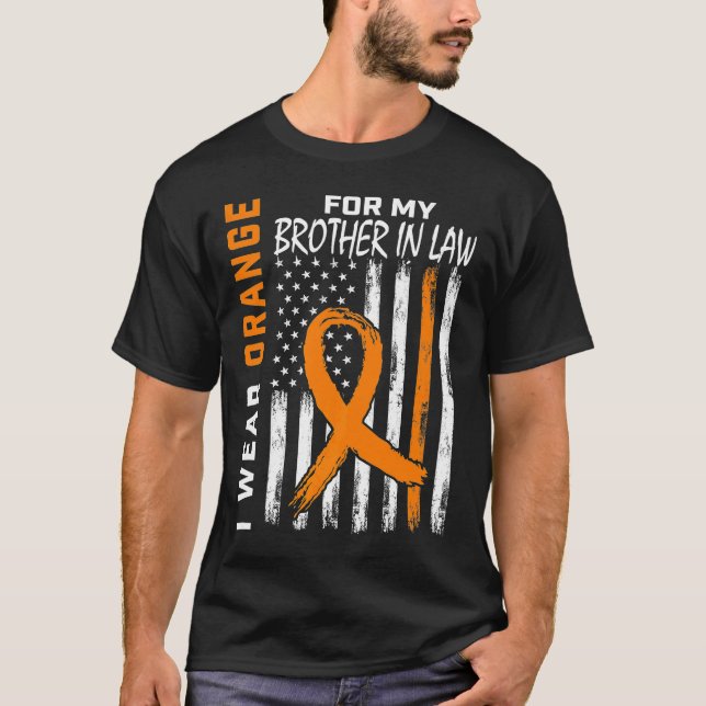 Orange für meinen Bruder im Jura Leukämie Bewussts T-Shirt (Vorderseite)