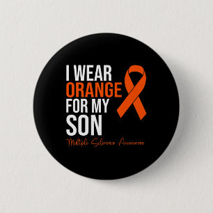 Orange für meinen Sohn Frau Warrior Multiple Scler Button