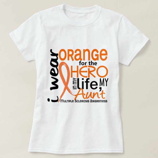 Orange für multiple Sklerose des Held-2 T-Shirt (Design vorne)