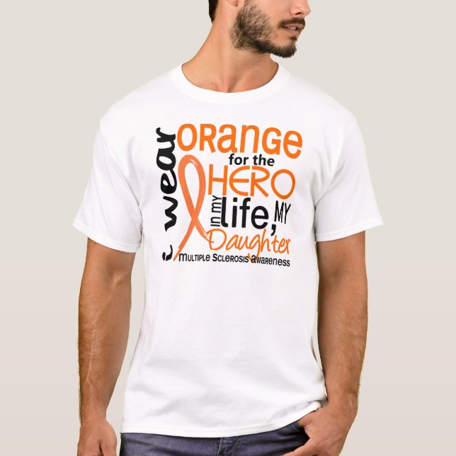 Orange für Tochter Mitgliedstaat-multiple Sklerose T-Shirt (Vorderseite)