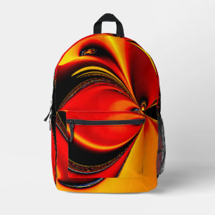 Orange Fury Fractal Bedruckter Rucksack