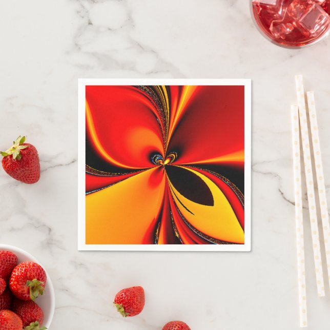 Orange Fury Fractal  Serviette (Beispiel)