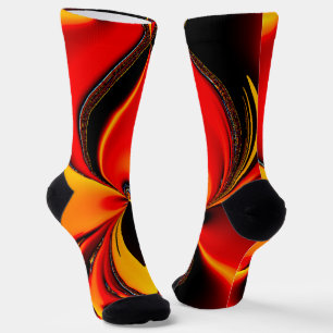 Orange Fury Fractal Socken