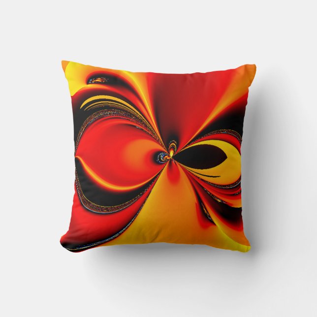 Orange Fury Fraktal American Mojo Pillow Kissen (Vorderseite)