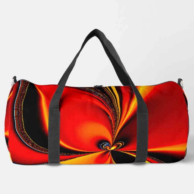 Orange Fury Fraktal  Duffle Bag (Vorderseite)