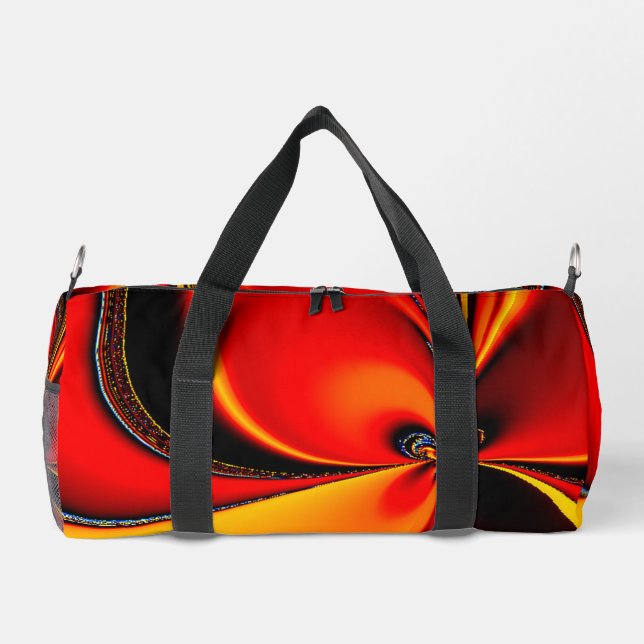 Orange Fury Fraktal  Duffle Bag (Rückseite)