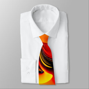 Orange Fury Fraktal Krawatte