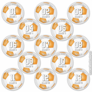 orange Fußballmannschaft Farben Geschenke für 13 A Aufkleber