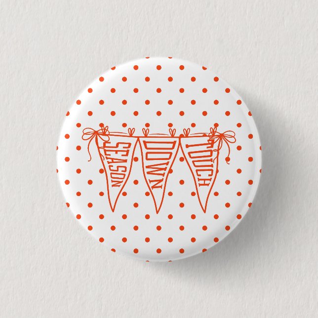 Orange Game Day Football-Wimpel-Bogen Button (Vorderseite)