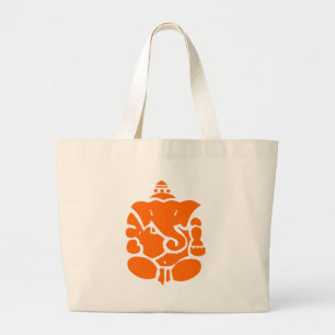 Orange Ganesha Illustration Jumbo Stoffbeutel
