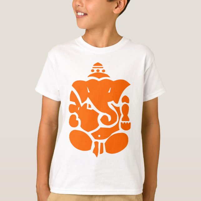 Orange Ganesha Illustration T-Shirt (Vorderseite)